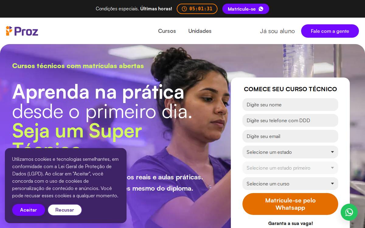 Proz Educação website preview