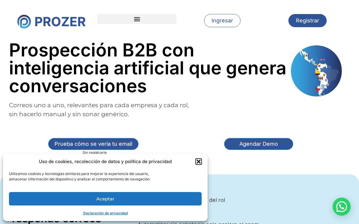 Prozer website preview