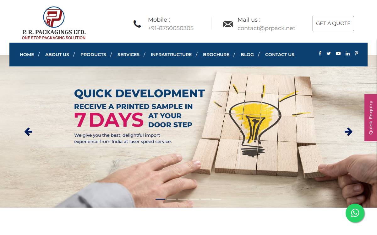 Prpack website preview