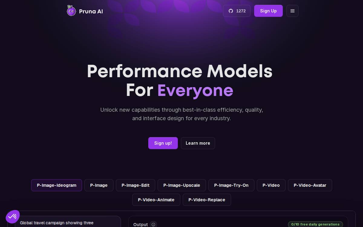 Pruna website preview
