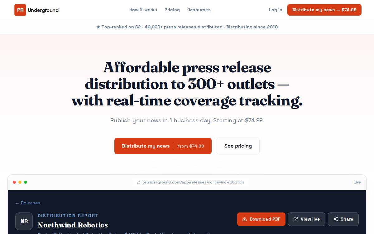 Prunderground website preview