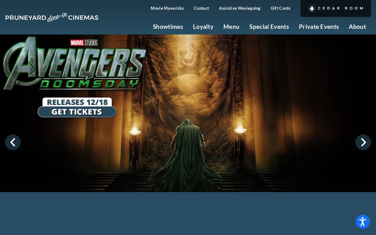 Pruneyard Cinemas website preview