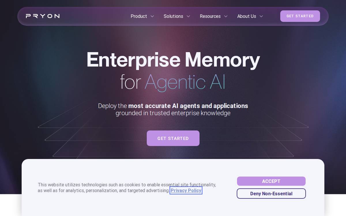 Pryon website preview