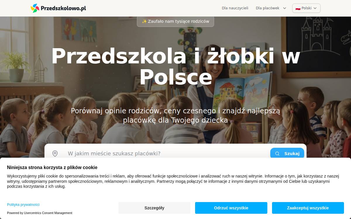 Przedszkolowo website preview