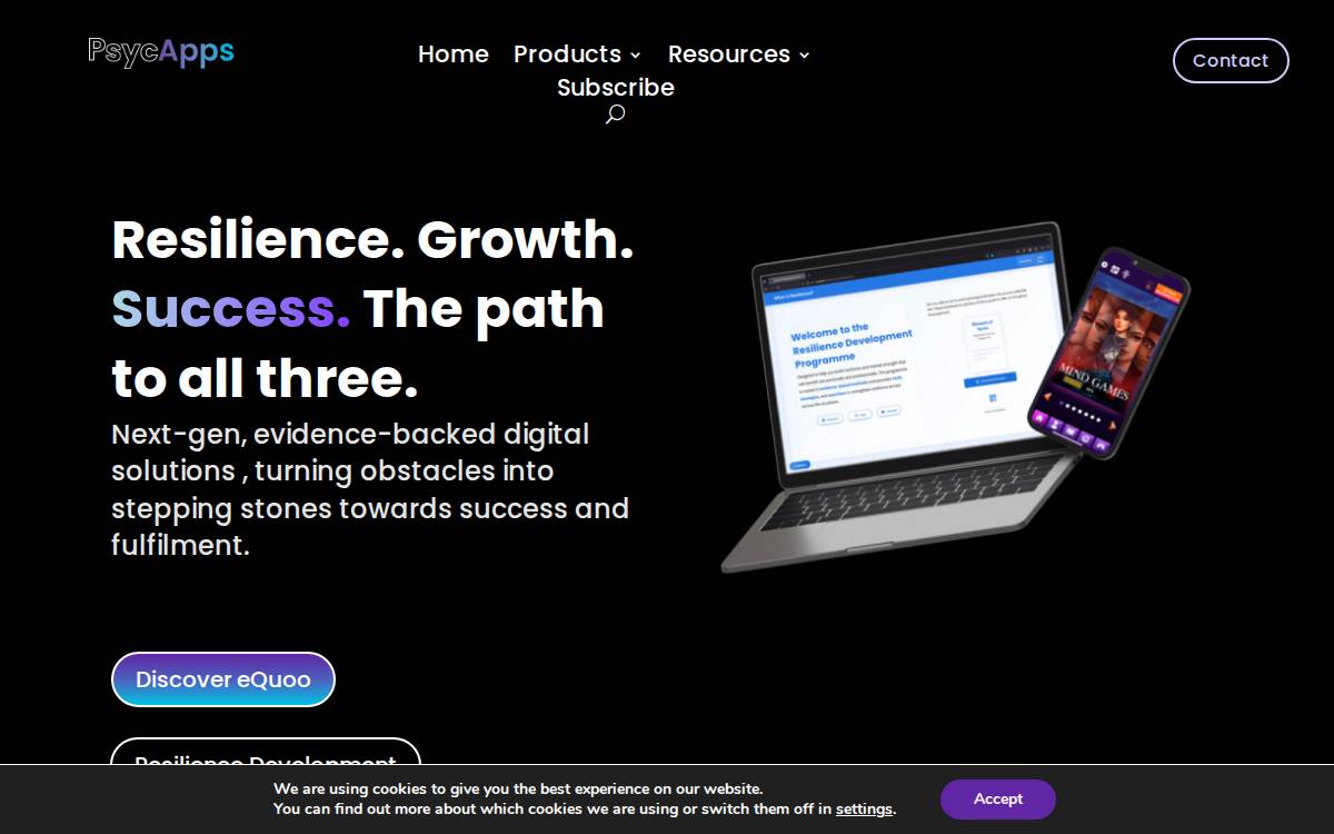PsycApps website preview