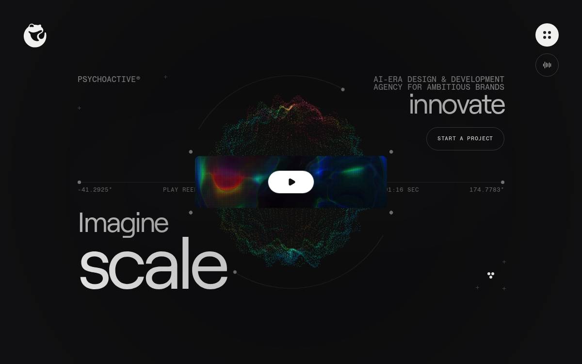 Psychoactive Studios website preview