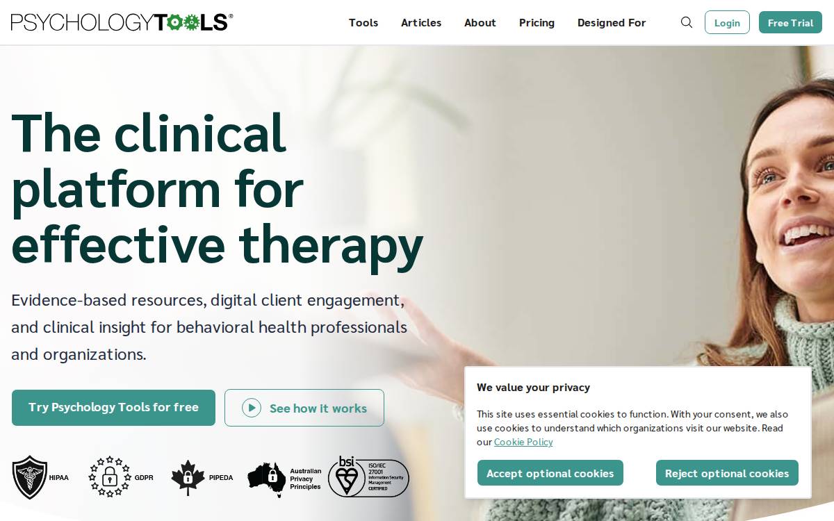 Psychology Tools website preview