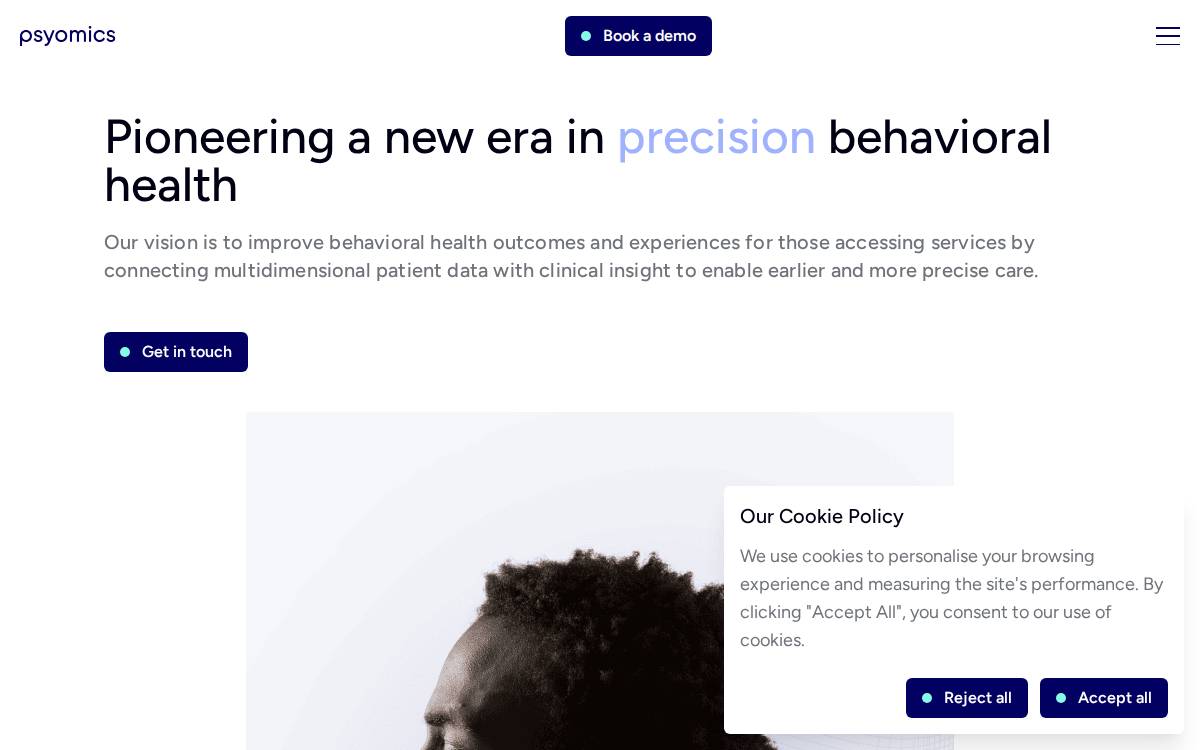 Psyomics - company website preview