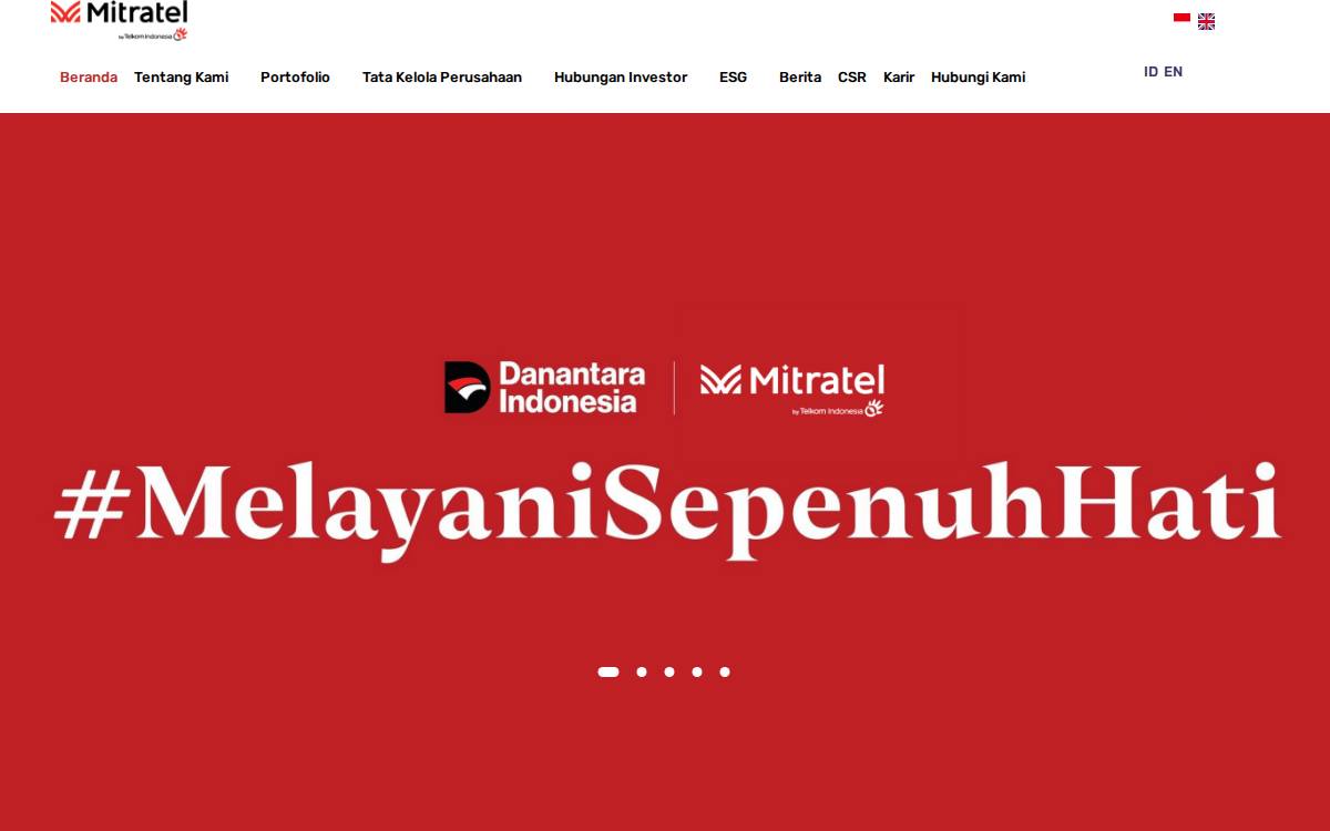 PT Dayamitra Telekomunikasi Tbk (Mitratel) website preview