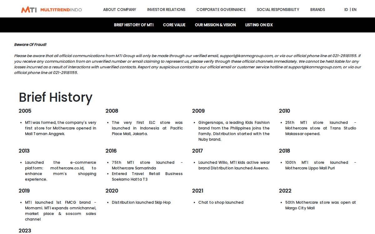 Pt Multitrend Indonesia website preview