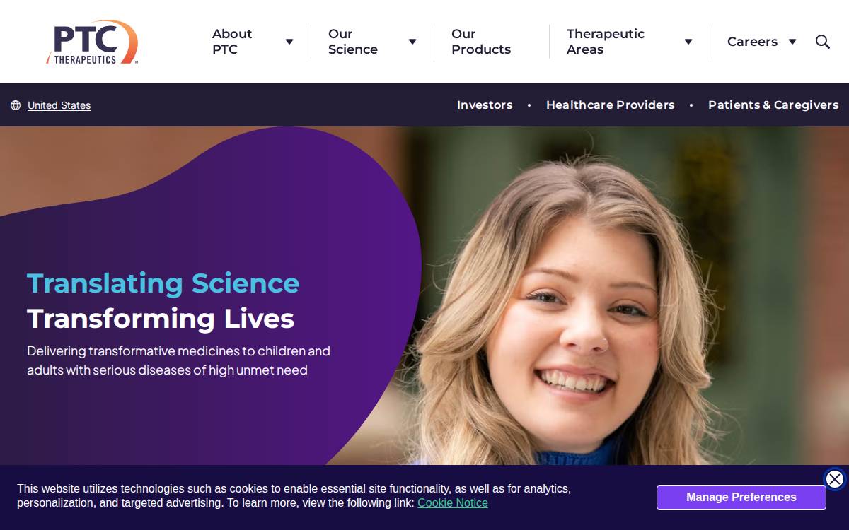 Ptcbio website preview