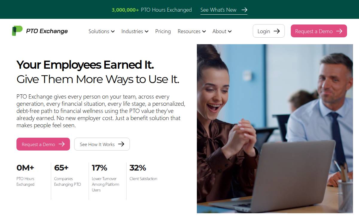 PTO Exchange website preview