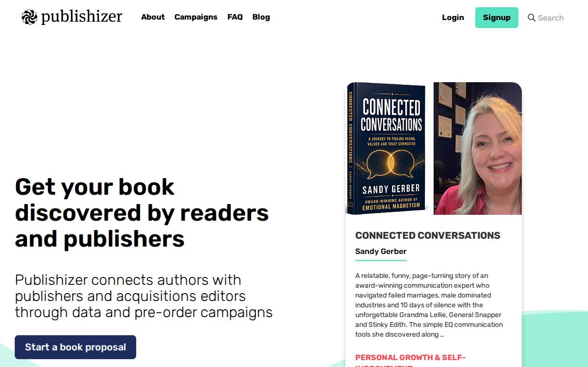 Publishizer website preview