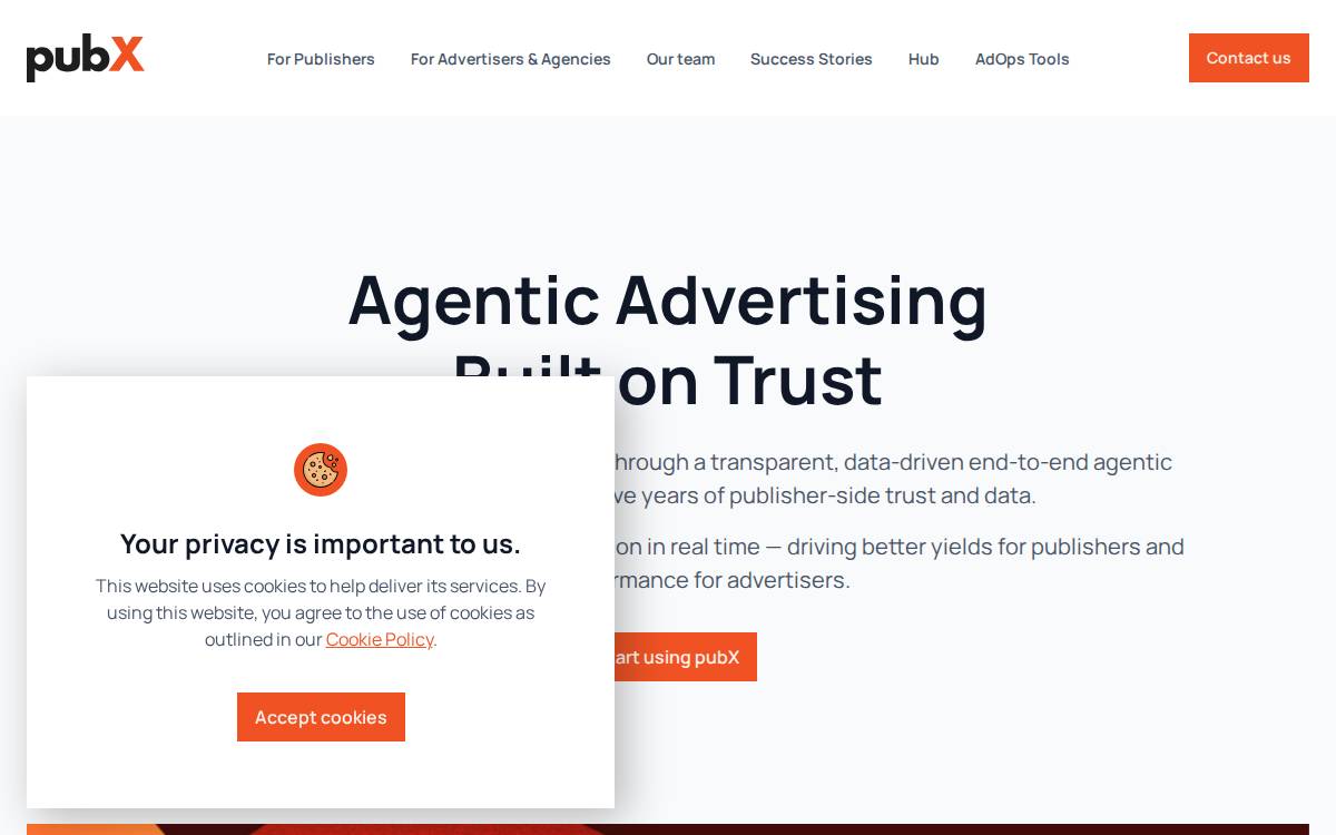 Pubx website preview