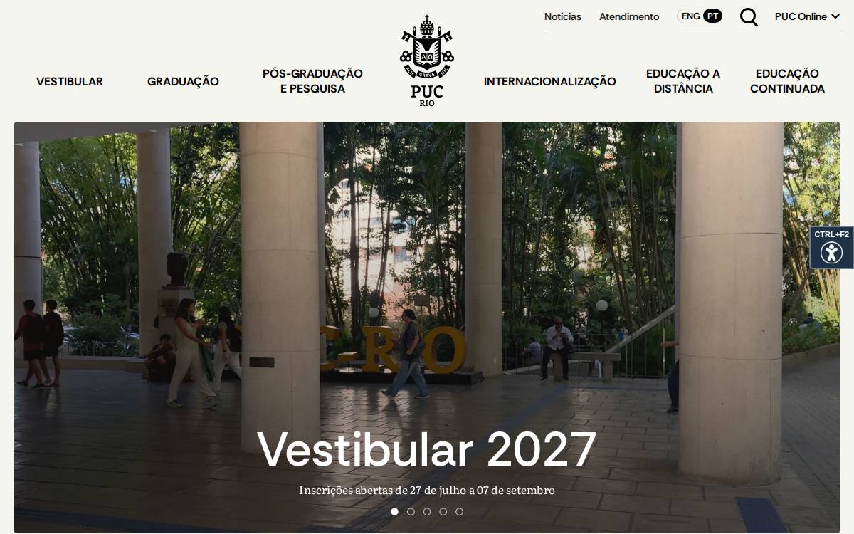 PUC-Rio website preview