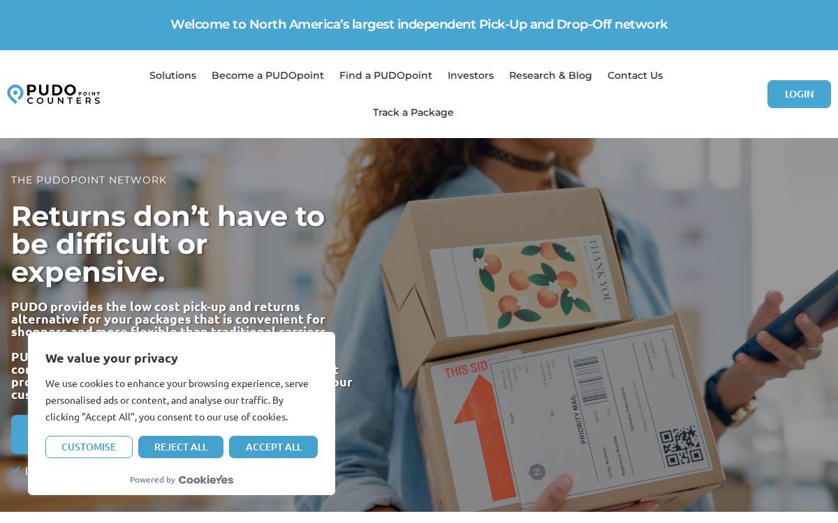 Pudo website preview