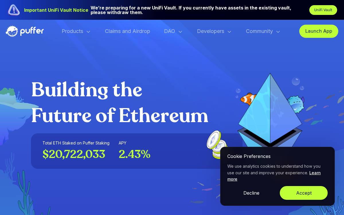 Puffer Finance website preview