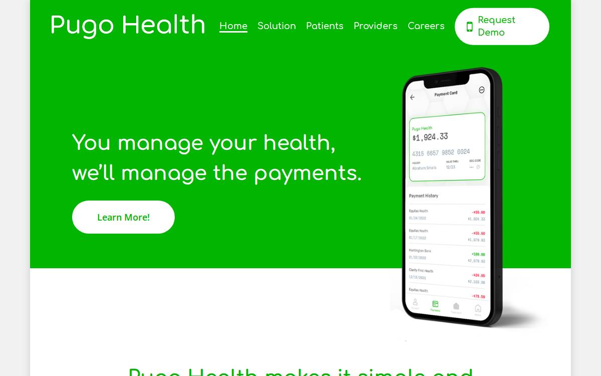 Pugo Health website preview