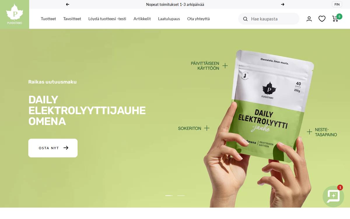 Puhdistamo website preview