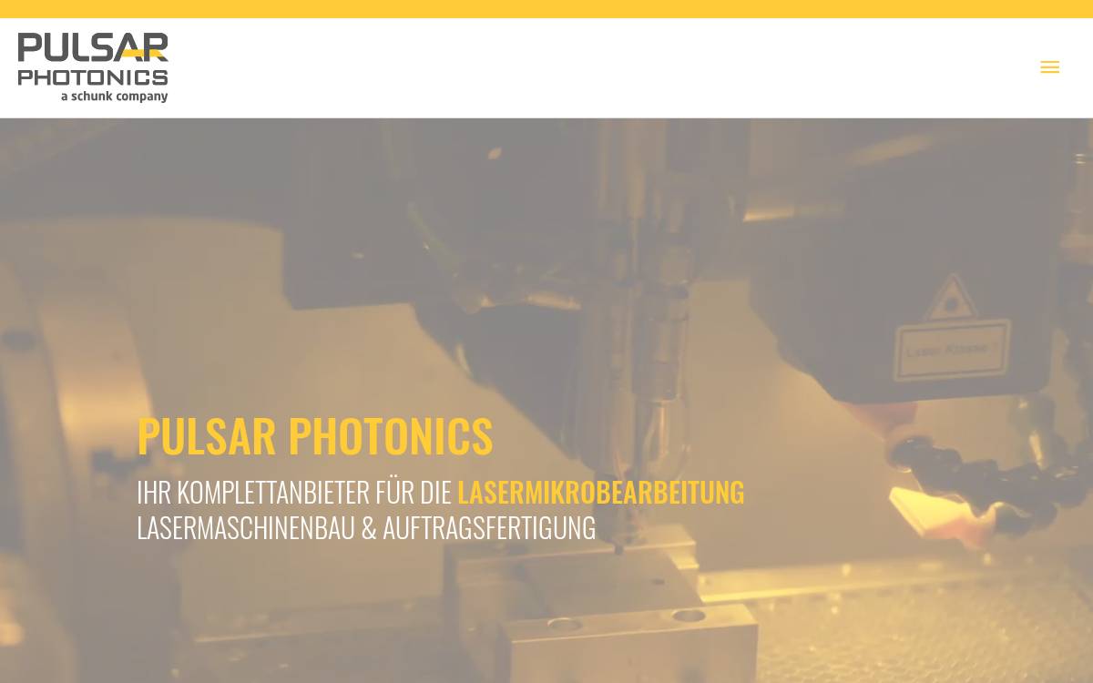 Pulsar Photonics website preview