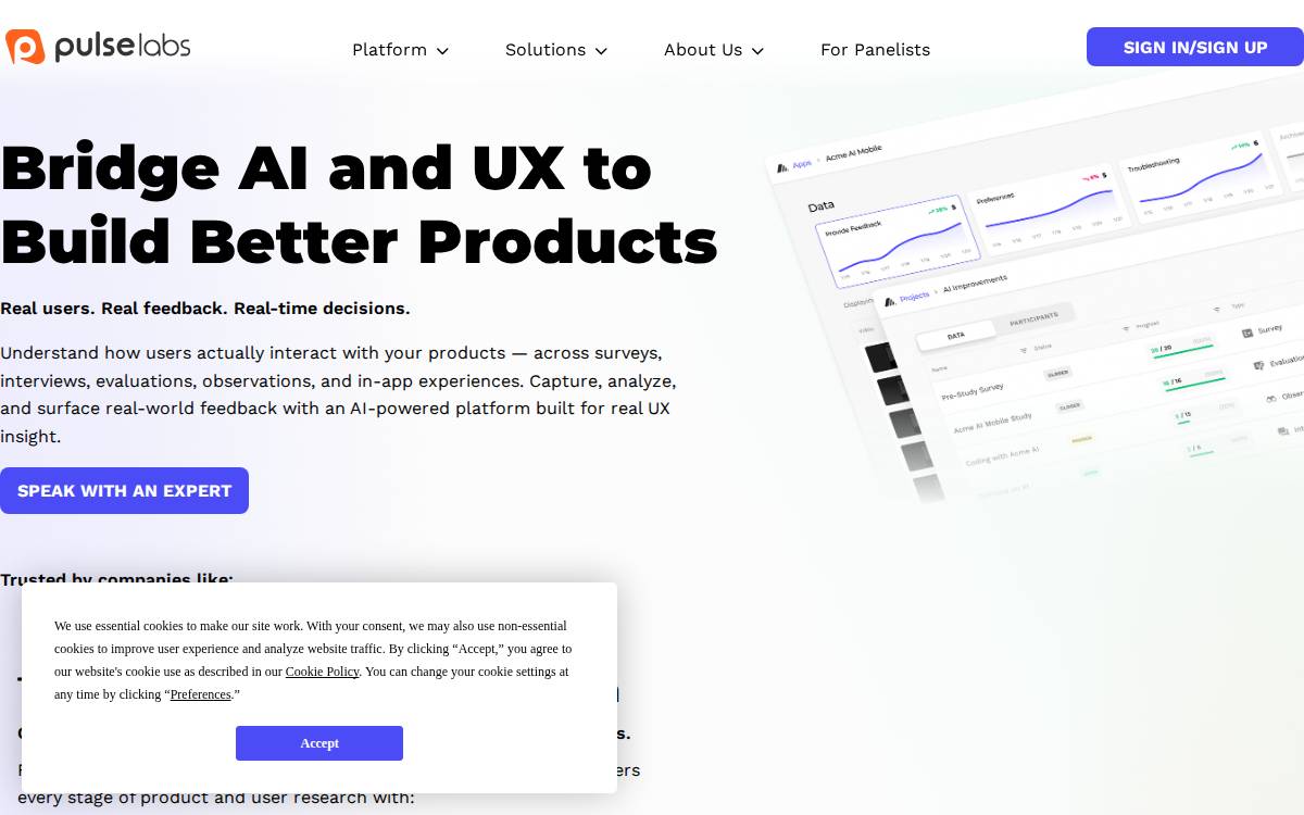 Pulse Labs website preview