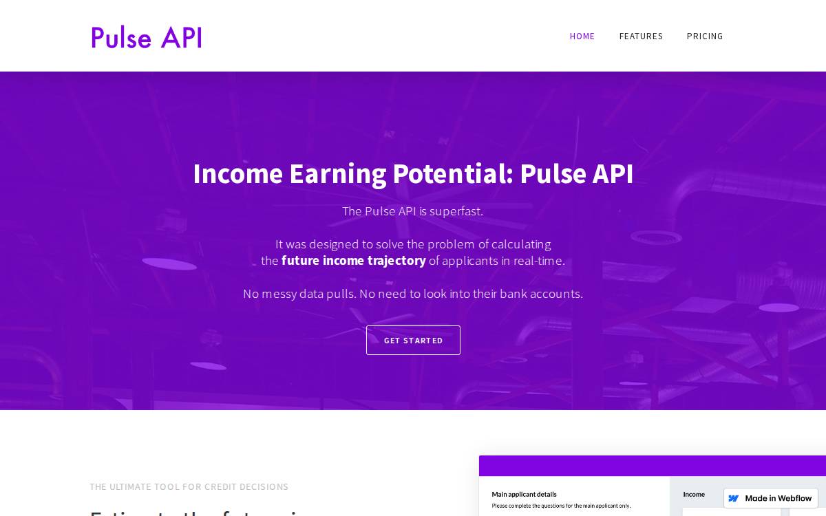 Pulseapi website preview