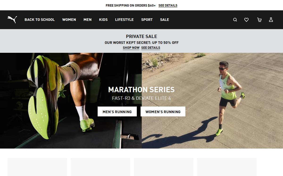 Puma website preview