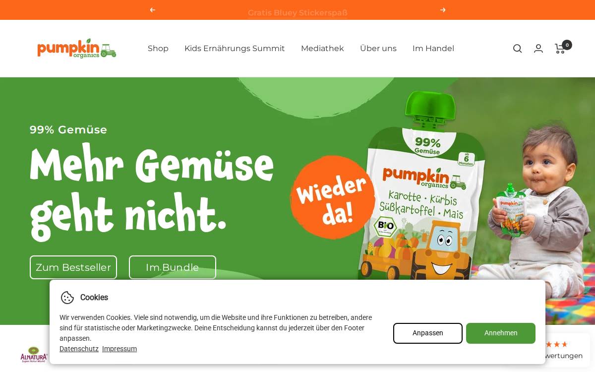 Pumpkin Organics website preview