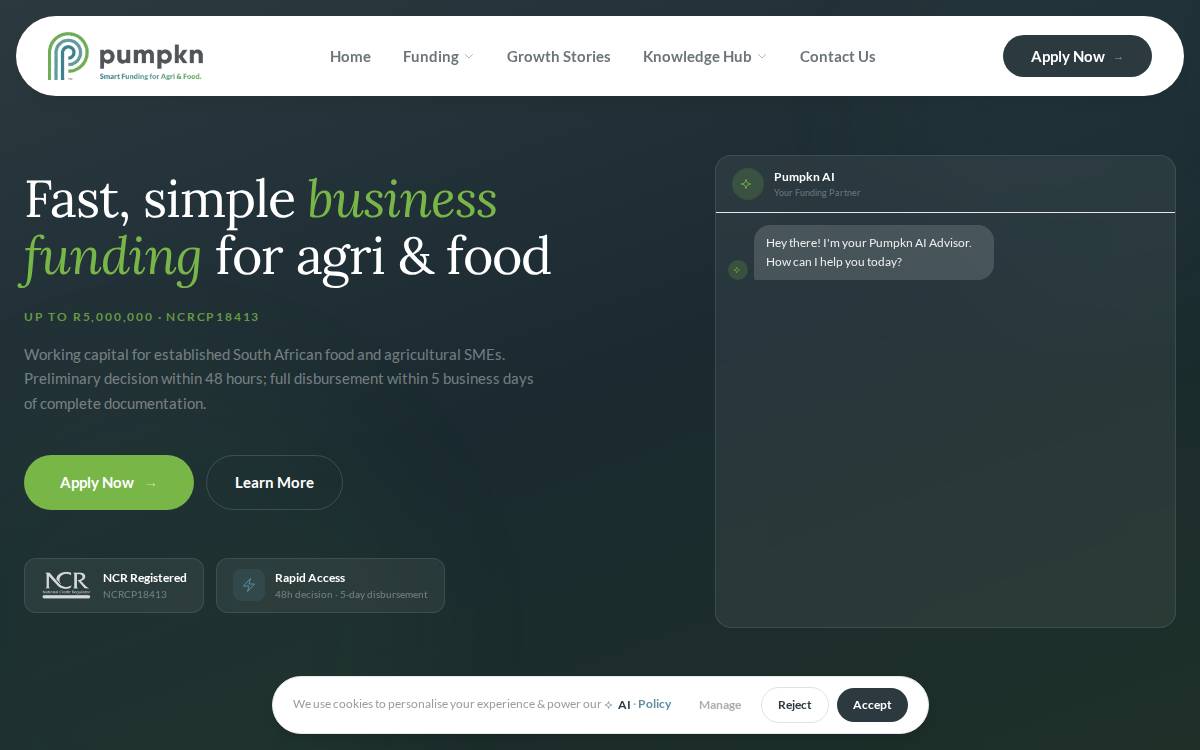 Pumpkn website preview