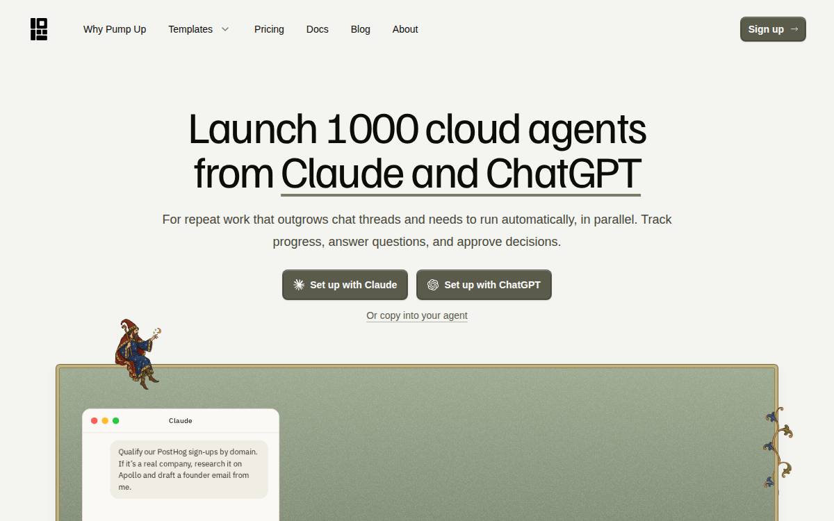 Pumpup website preview