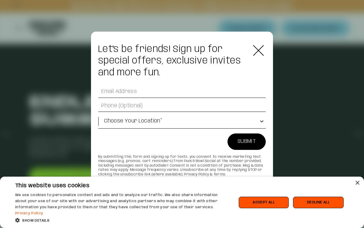 Punch Bowl Social Control website preview