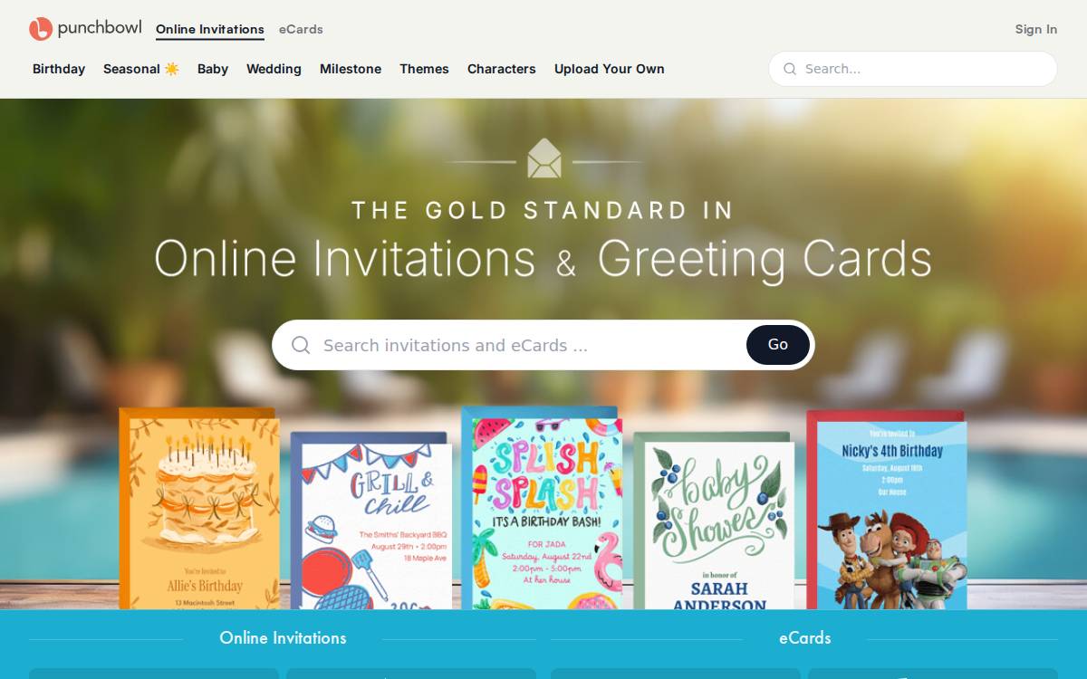 Punchbowl website preview