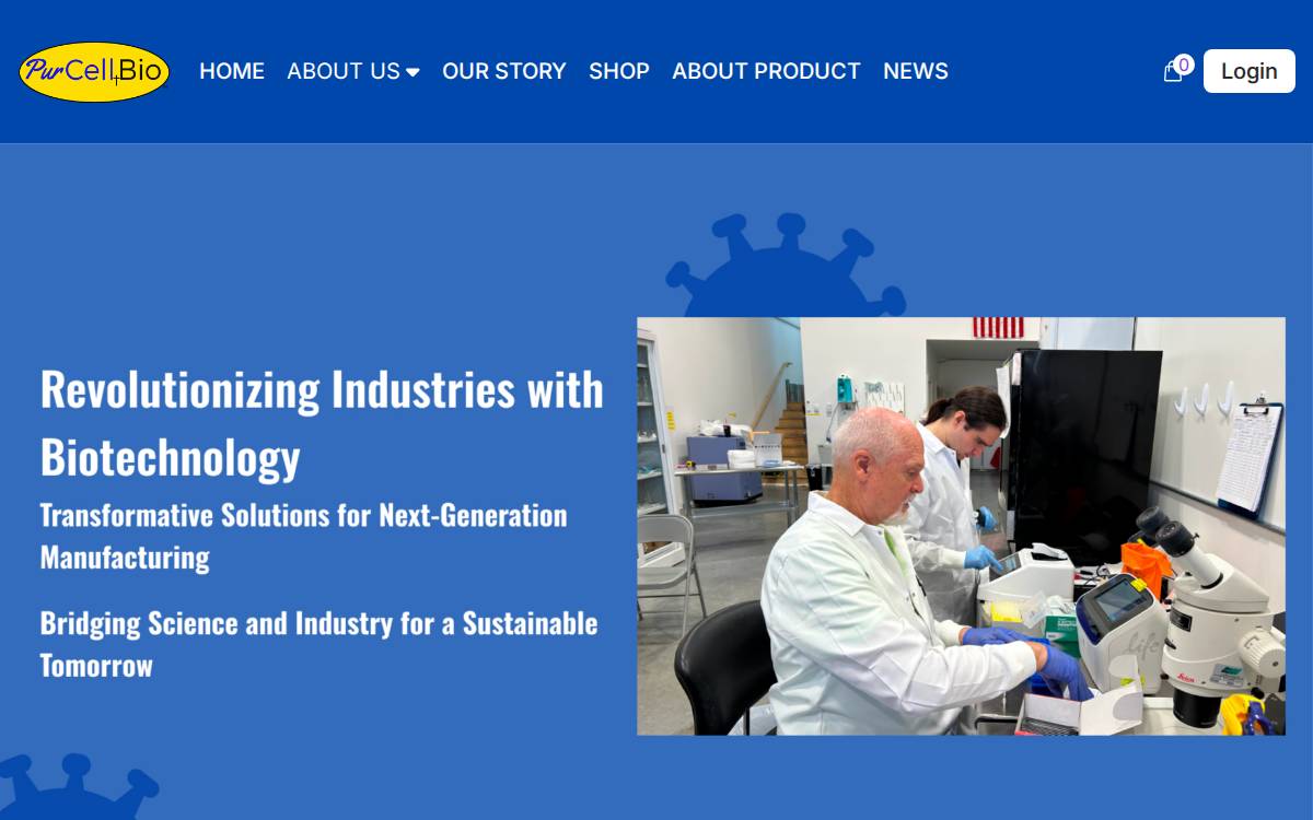 PurCell Bio website preview