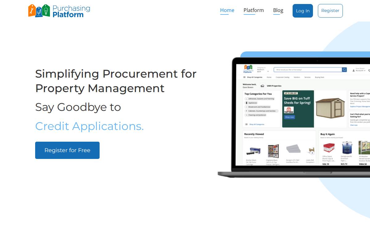 Purchasing Platform website preview