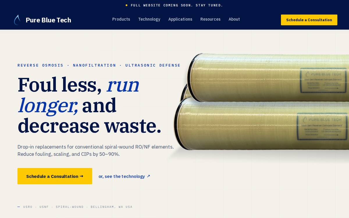 Pure Blue Tech website preview