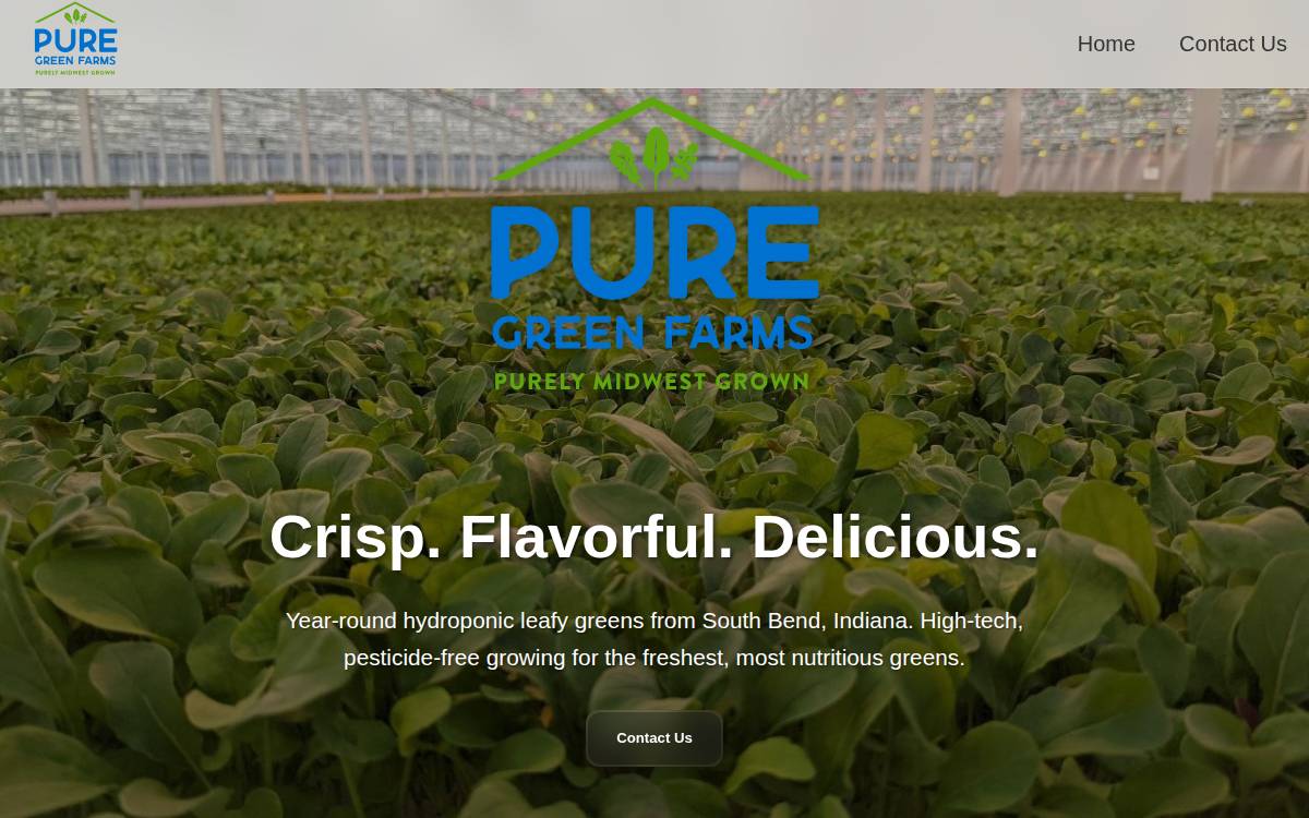 Pure Green Farms website preview
