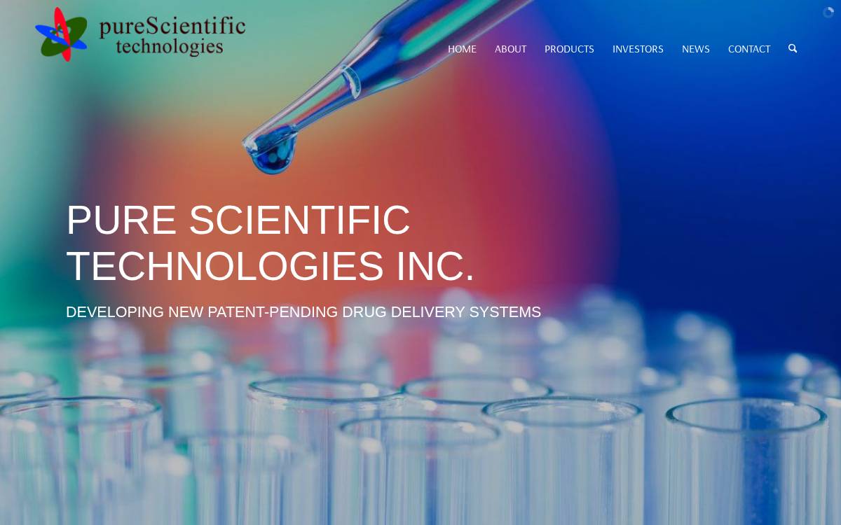 Pure Scientific Technologies website preview