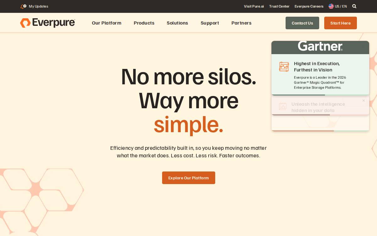 Pure Storage website preview