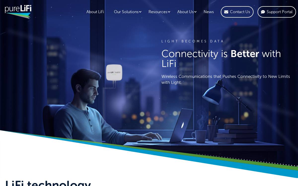 pureLiFi website preview