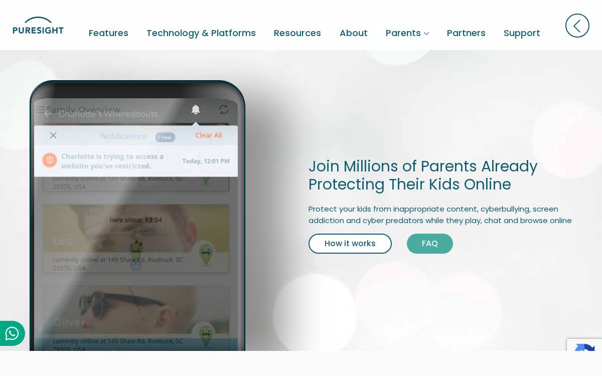 Puresight website preview