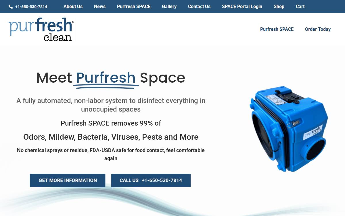 Purfreshclean website preview