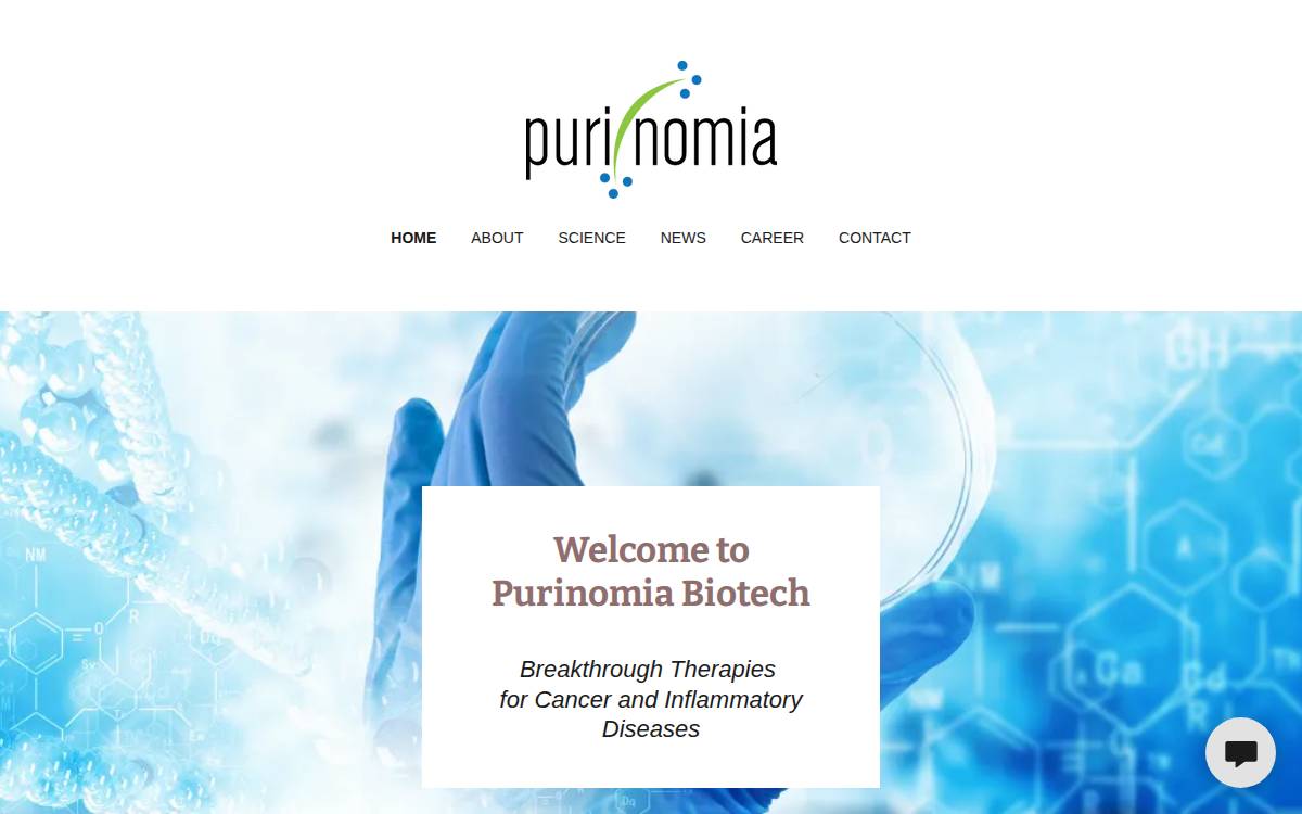 Purinomia Biotech website preview