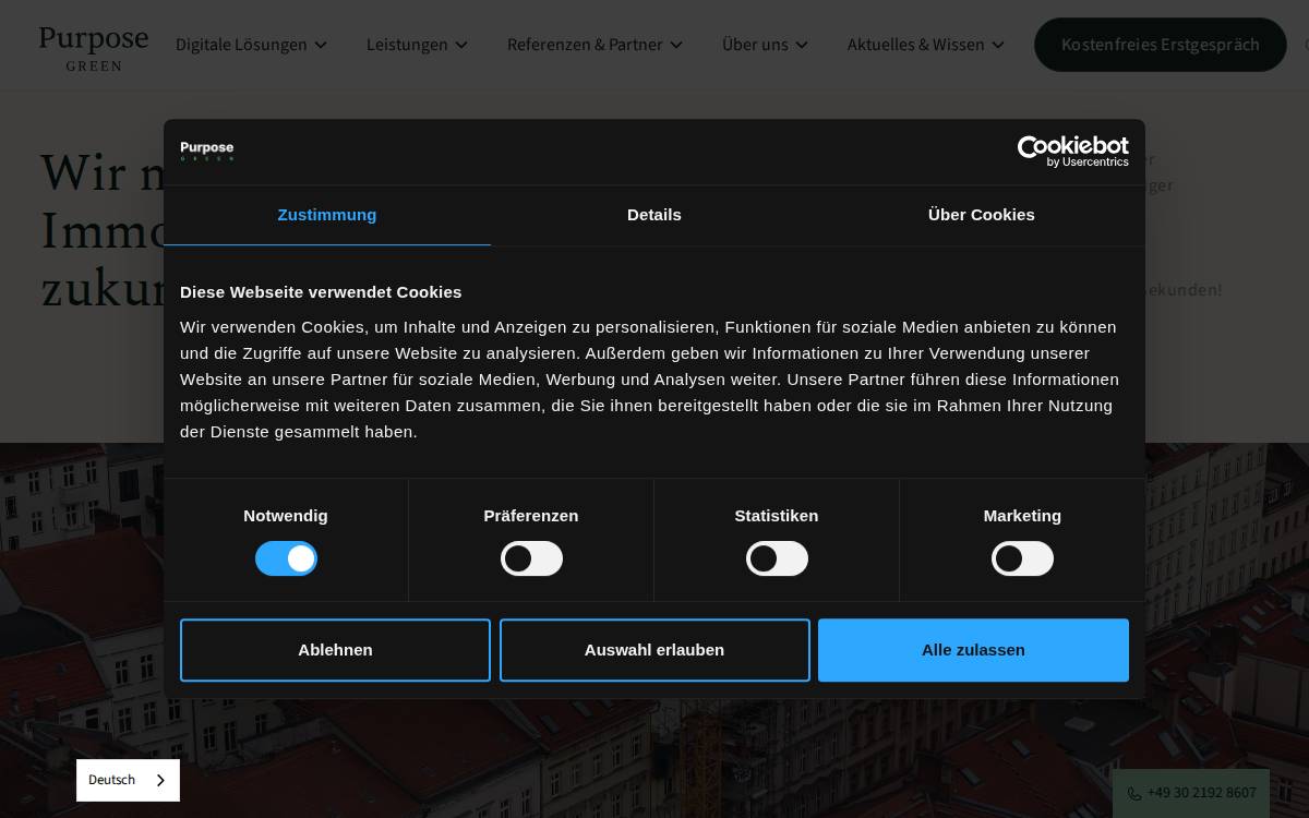 Purpose Green website preview