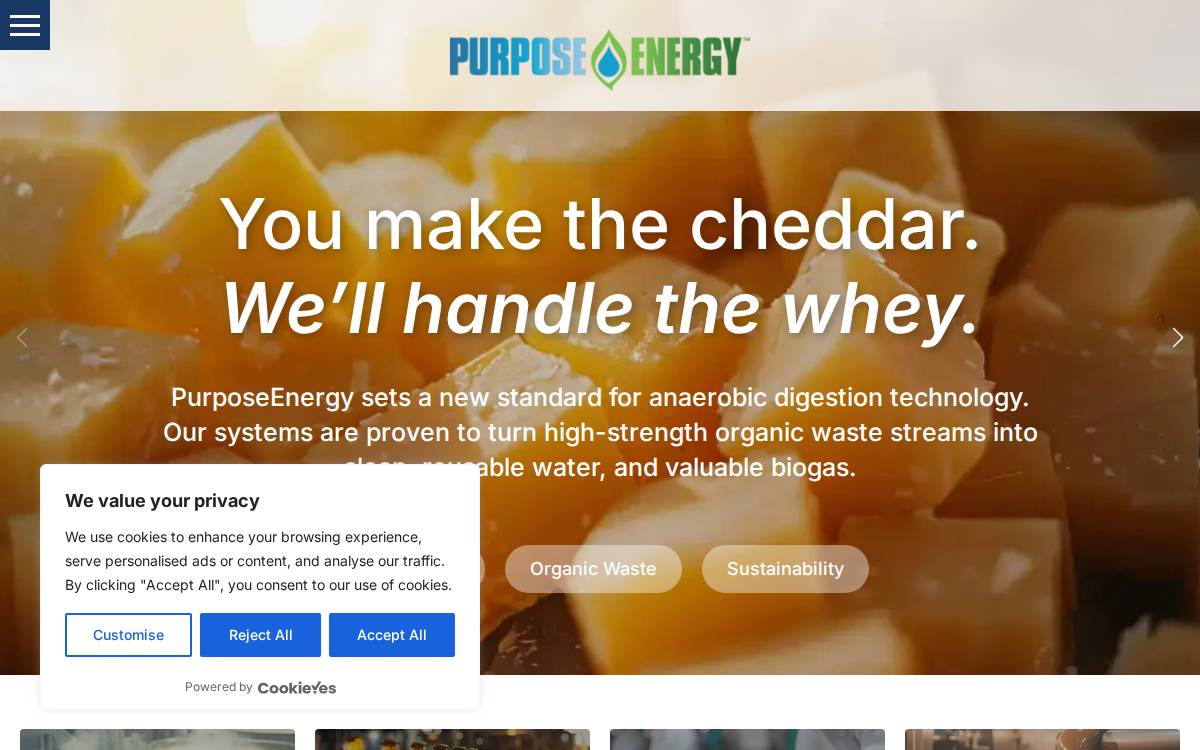 Purposeenergy website preview