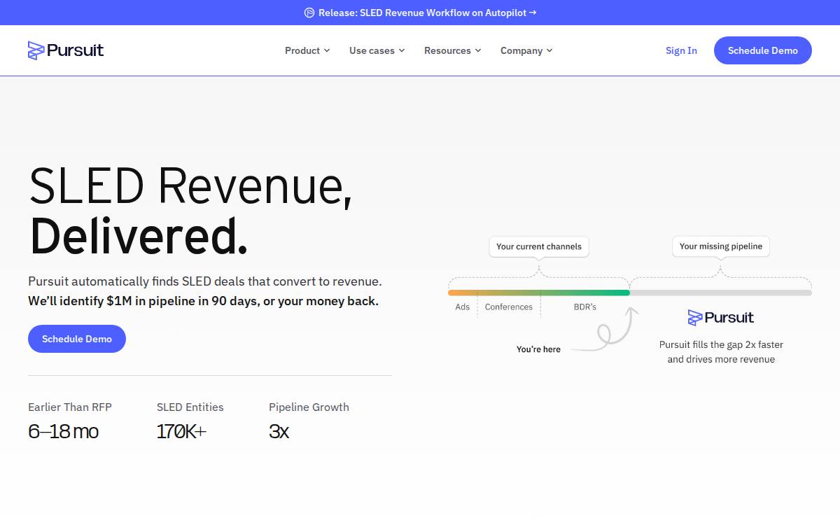 Pursuit website preview