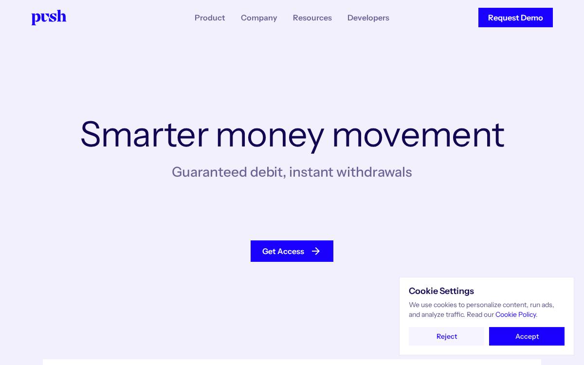 Push Cash website preview