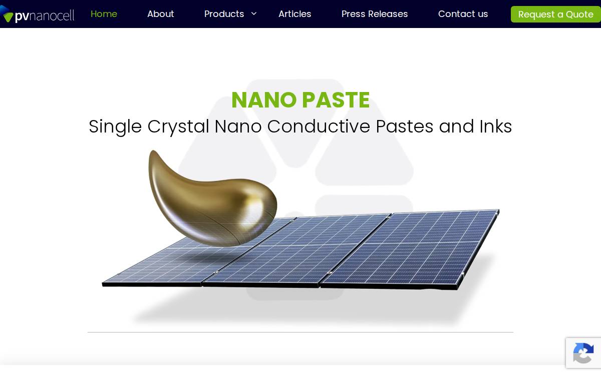 PV Nano Cell website preview
