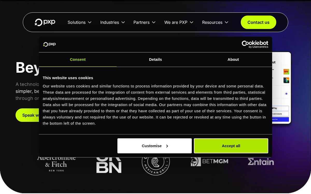 Pxp website preview