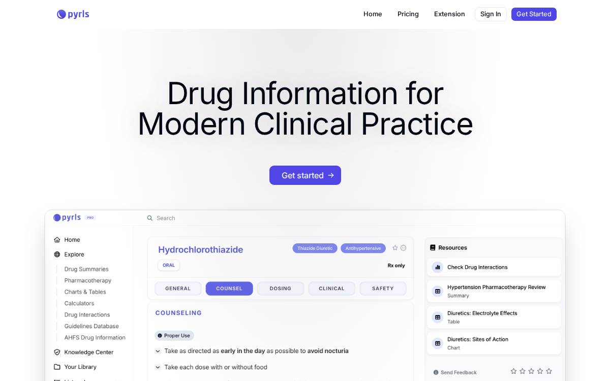 Pyrls website preview