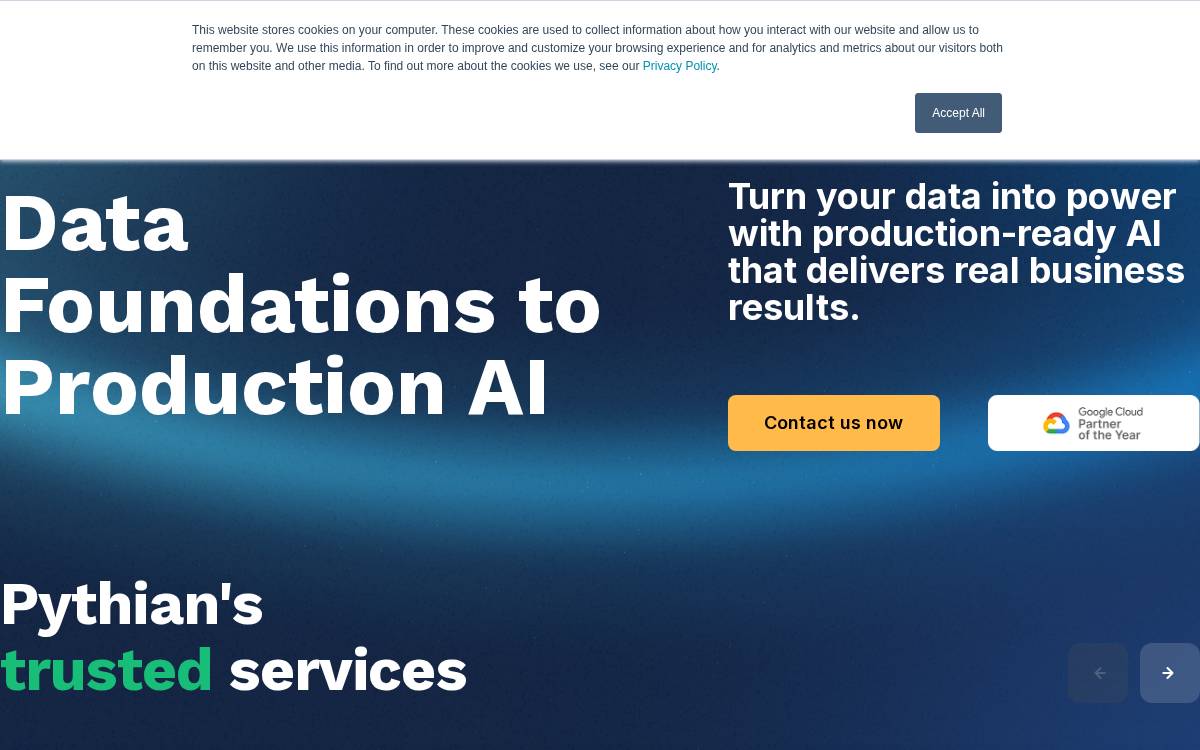 Pythian website preview